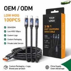 3 in 1 Fast Charging Data Cable Manufacturer | OEM ODM Custom Charging Cable Supplier