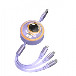 60W/3.5A Multi Charging Cable, Retractable Phone Charger Cord iPhone Compact for Travel, Charging Cable