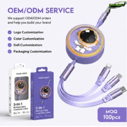 Custom 3-in-1 Retractable Charging Cable for Promotional Gifts | OEM ODM Manufacturer